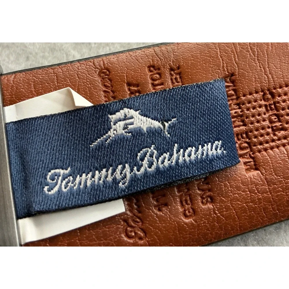 Tommy Bahama Reversible Belt Black Brown Leather Swivel Buckle‎ Size 34 Mens